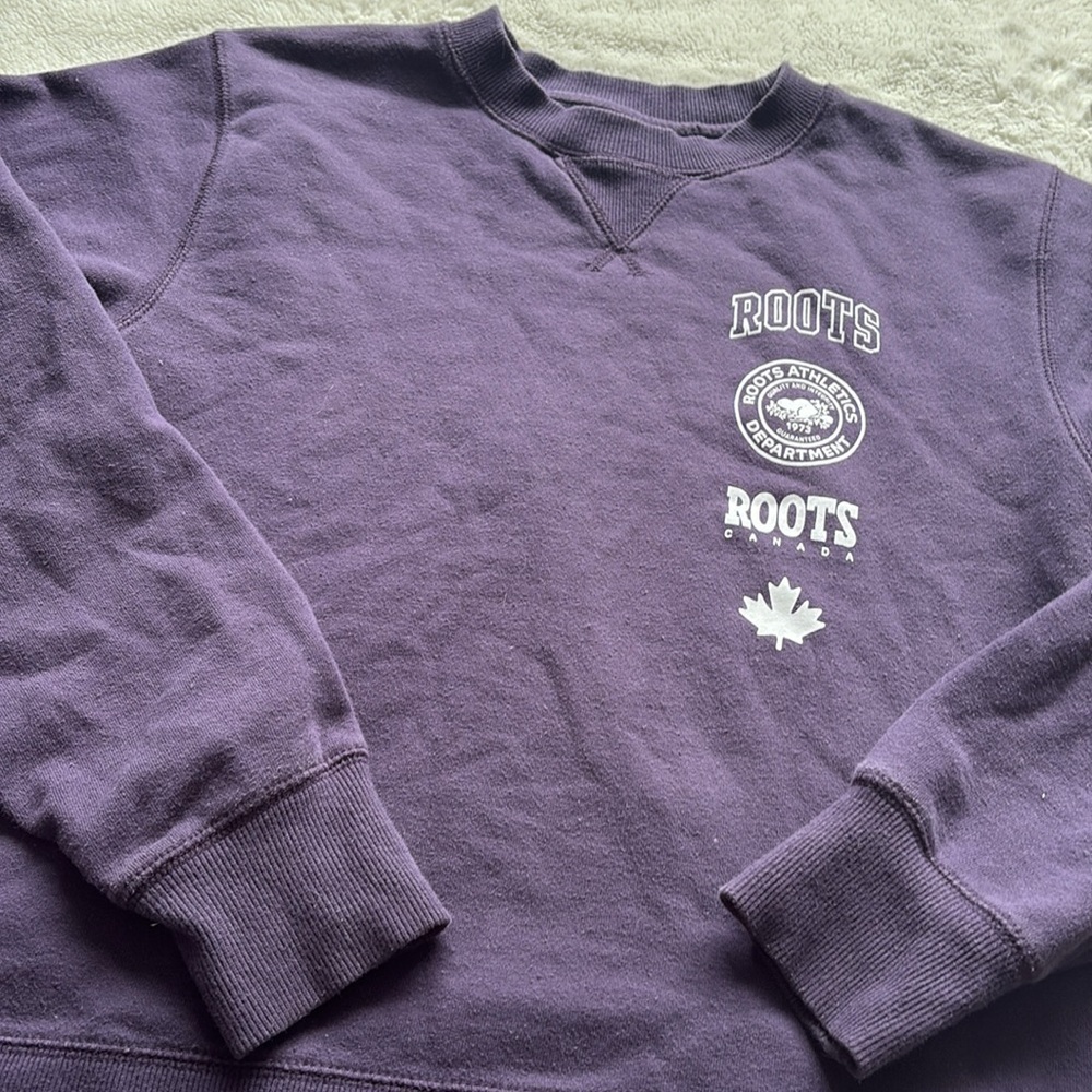 Roots Purple Crewneck Sweatshirt – Size S | Canadian Heritage | Cozy Casual | - Picture 4 of 8